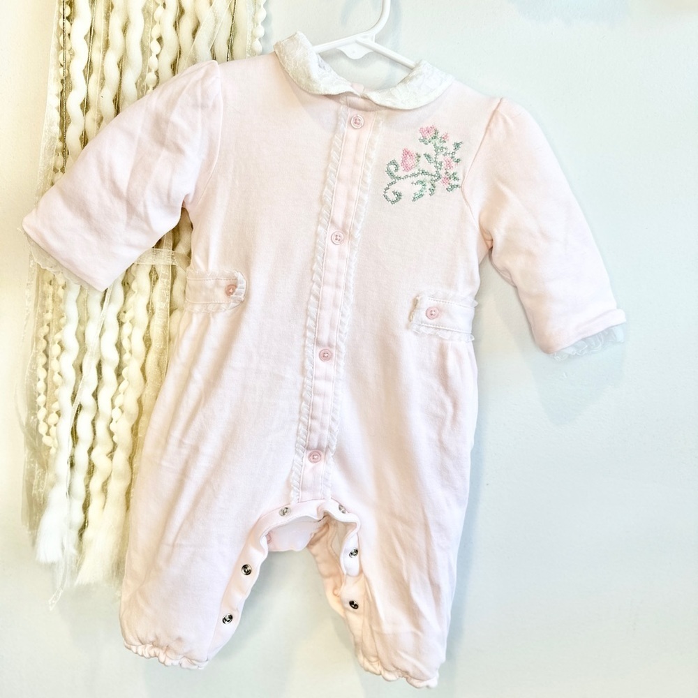 ❤️ 3-6m Harry and Violet Bunting Bag Coat Pink Embroidered 6-9m